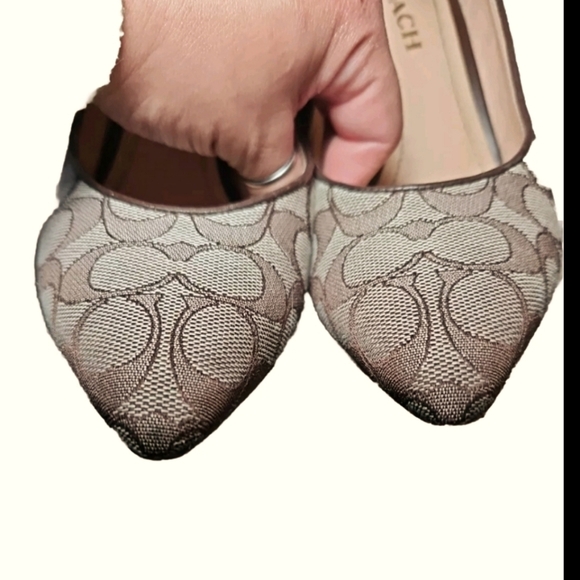 Coach Womens Brown Skyler Pump In Signature Jacquard 8 - Picture 6 of 16
